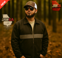 Jawga Boyz Embroidered JB Crosshair Trucker Hat – Brown & White Mesh