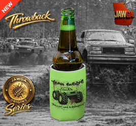 JAWGA Origins Rollin Like a Redneck High Res Green Truck Koozie